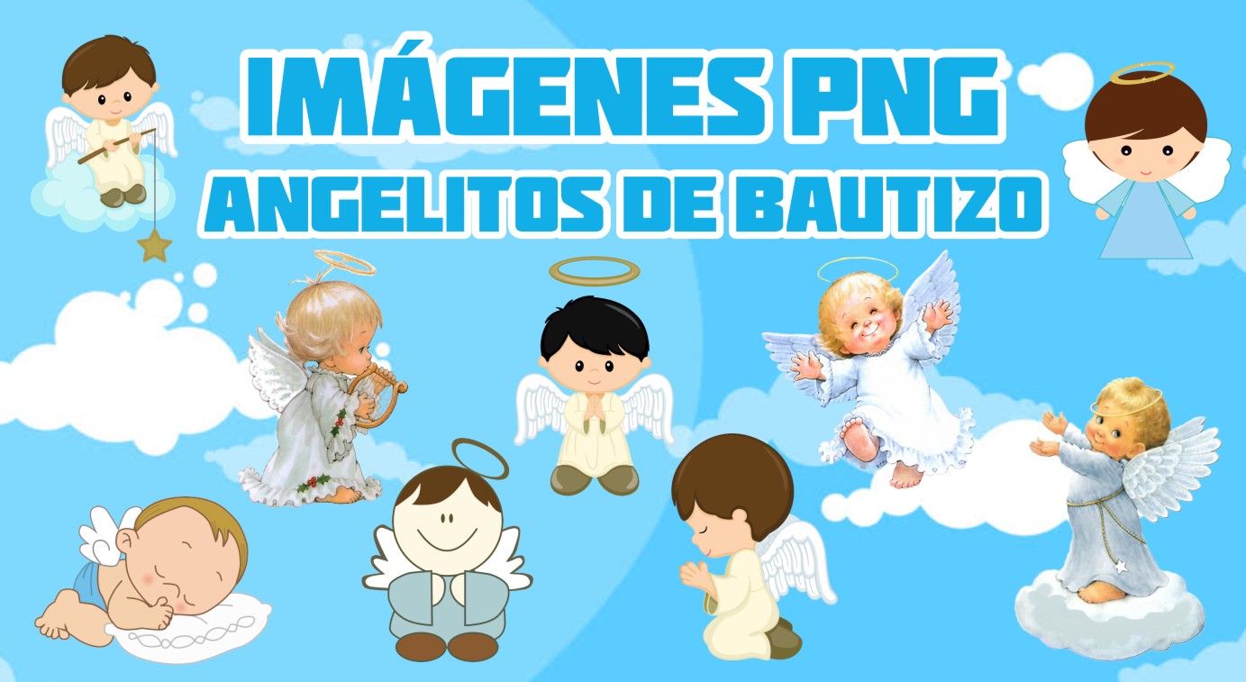 Imagenes Angelitos de Bautizo Niño PNG - Boni Fiesta