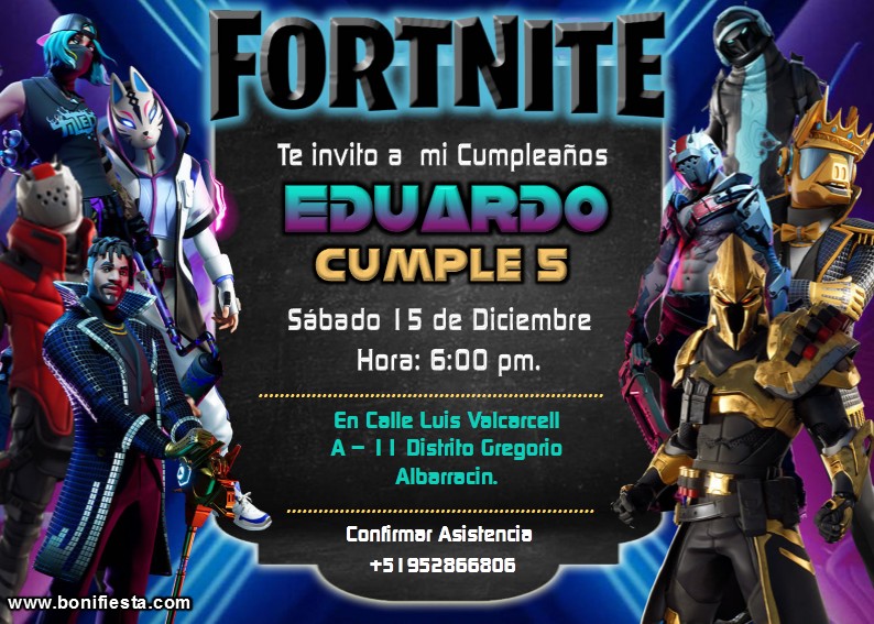 100 Invitaciones De Fortnite Gratis Para Editar