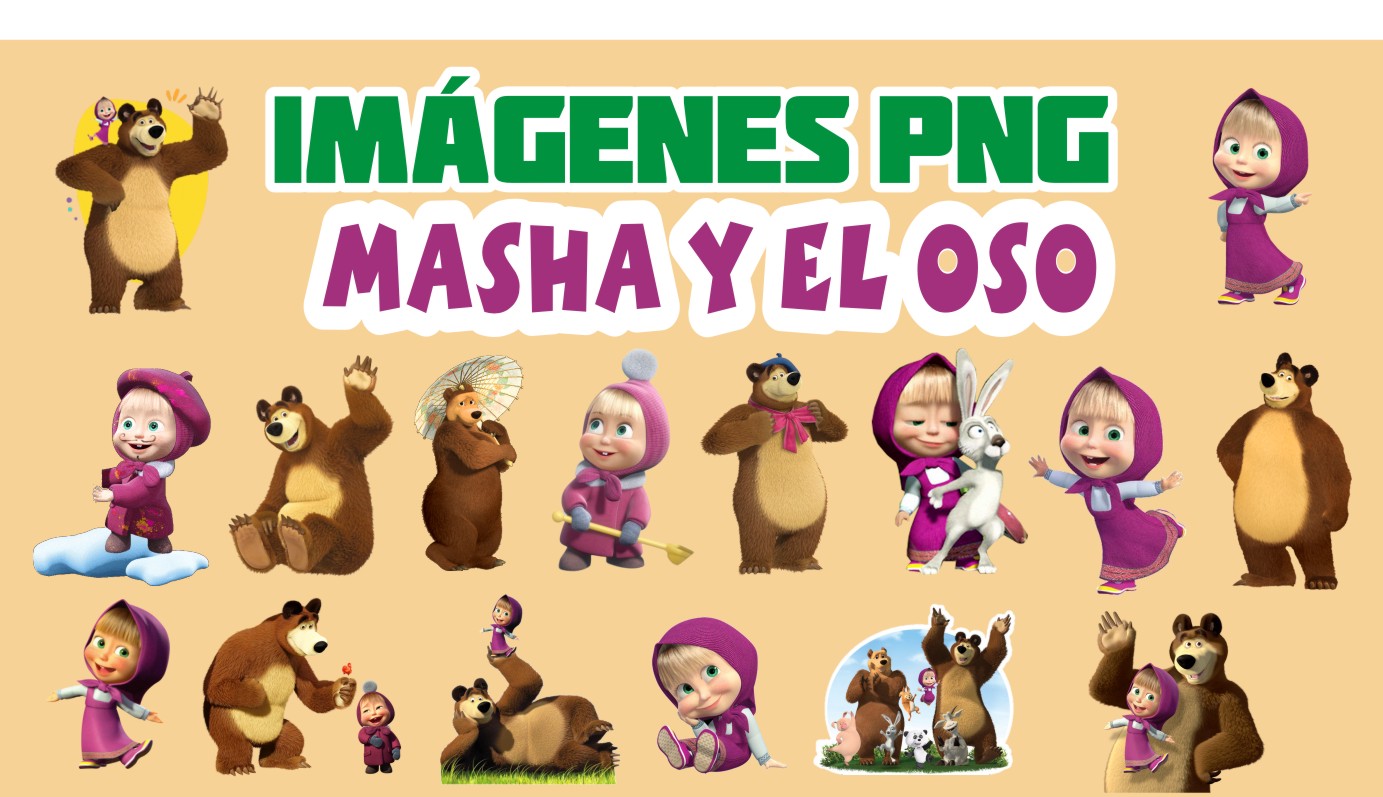 Imagenes Masha y el Oso PNG - Boni Fiesta