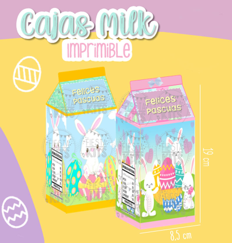 Kit Imprimibles De Cajitas Milk