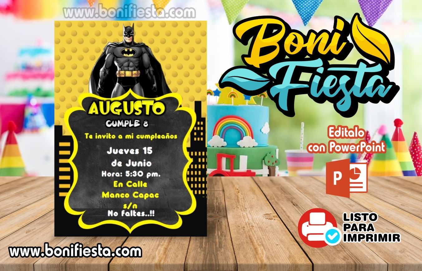 Invitación Batman - Boni Fiesta